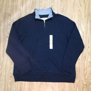 St. Johns Bay 1/4 Zip Pullover Navy Blue Sweater
